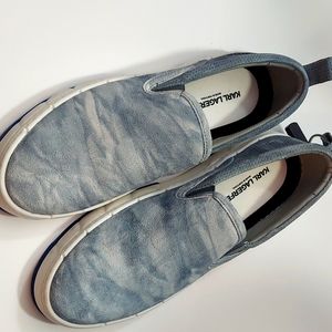 Karl Lagerfeld, Size 10.5, Tie-Dye Slip-on Leather Sneakers